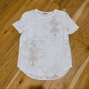 GUC Equipment floral sheer top SZ XS